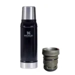 Termo Stanley Classic sin asa 591 ml con tapón cebador Negro